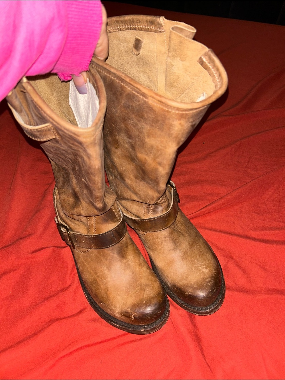 freebird Brown Leather Mid-Calf Boots